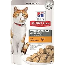 Science Plan Sterilised Cat Young Adult Cat Food with Chicken Pouch 85 grams (Pack of 12 pcs)