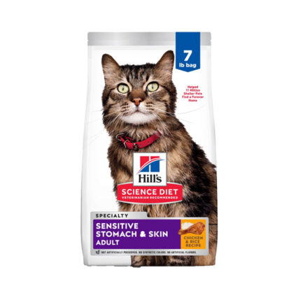 Adult-Sensitive-Stomach-&-Skin-Dry-Cat-Food,-Chicken-&-Rice-Recipe,-7-lb-Bag