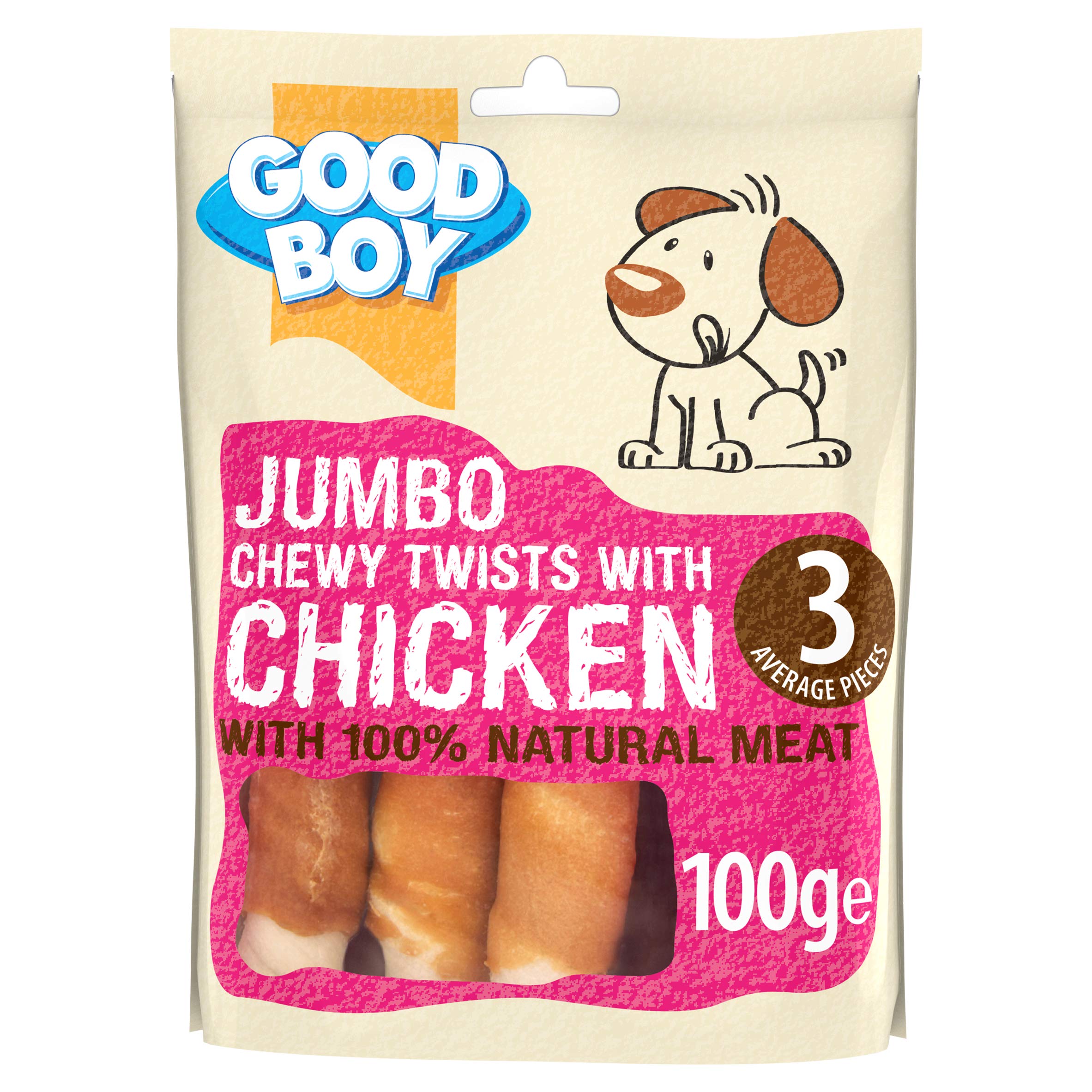 Armitage Good Boy Jumbo Chicken Chewy Twists Dog Treat (100g)