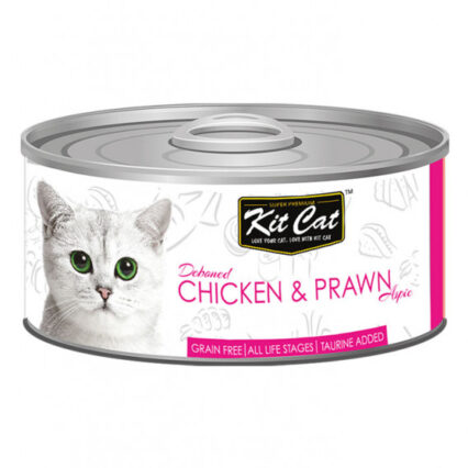 Kit Cat Deboned Chicken & Prawn Toppers Canned Cat Food 80G