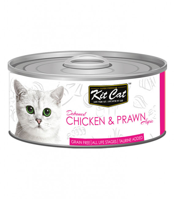 Kit Cat Deboned Chicken & Prawn Toppers Canned Cat Food 80G