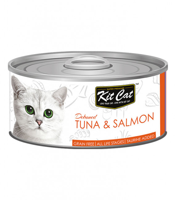 Kit Cat Deboned Tuna & Salmon Toppers Canned Cat Food 80g