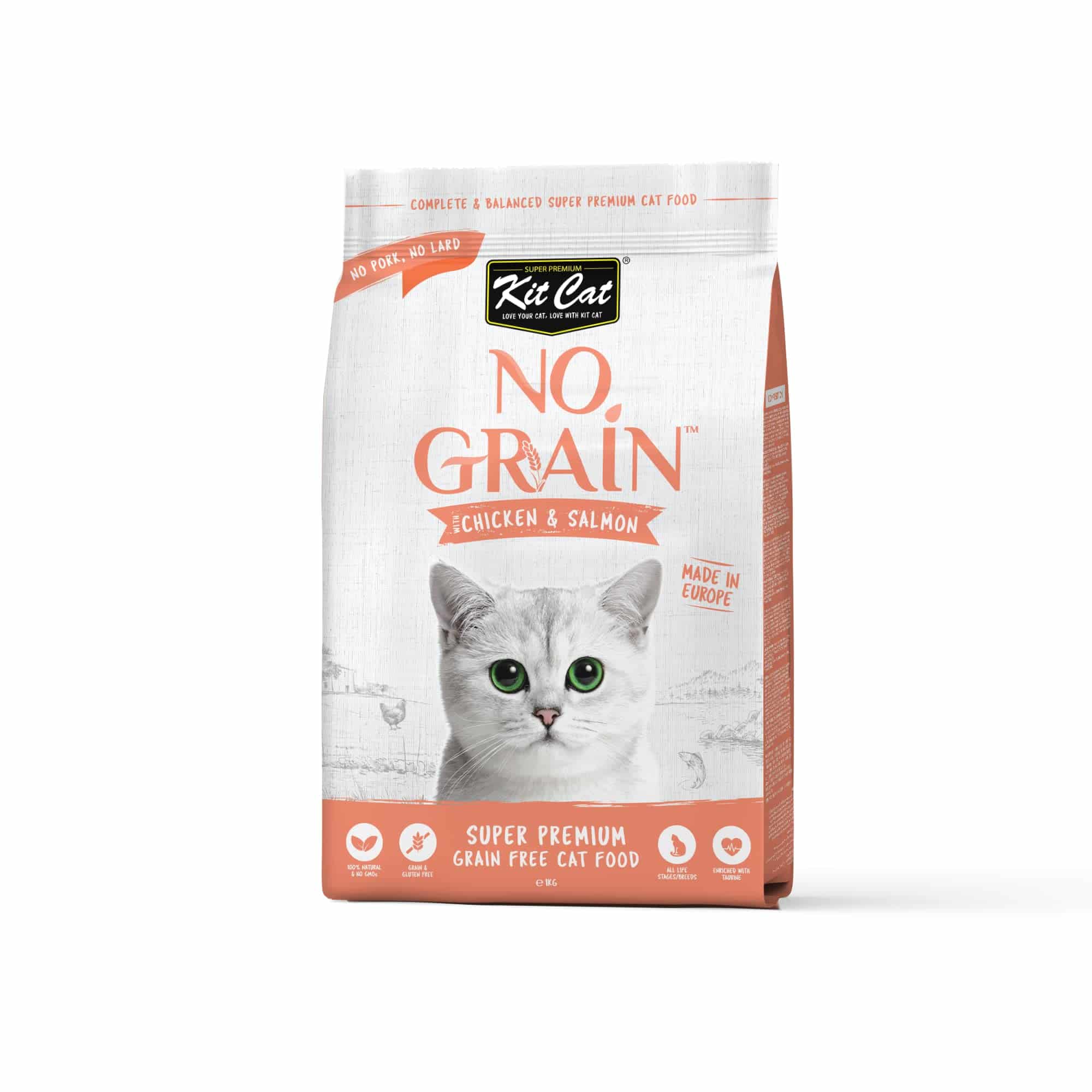 Kit Cat No Grain Super Premium Food with Chicken & Salmon 1kg