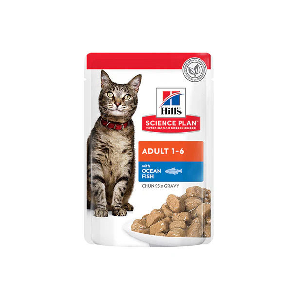Science Plan Adult Wet Cat Food Ocean Fish Pouches 85gx12