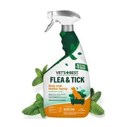 Vet's Best Flea And Tick Home Treatment Spray For Dogs, White, 32 Oz